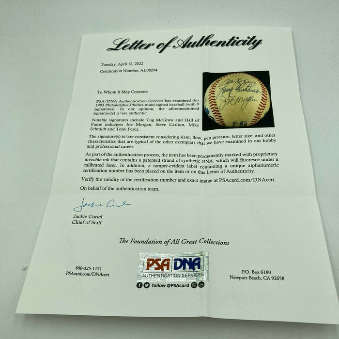 1983 Philadelphia Phillies Team Signed World Series Baseball PSA DNA COA