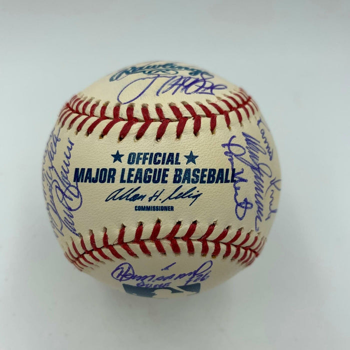2002 New York Yankees Team Signed Baseball Derek Jeter & Mariano Rivera JSA COA