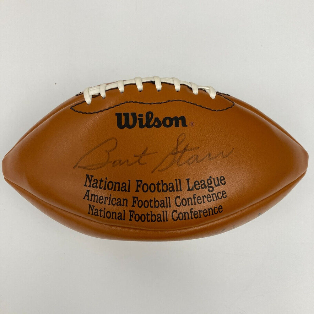Bart Starr Green Bay Packers Hall Of Fame Legends Signed Football JSA COA