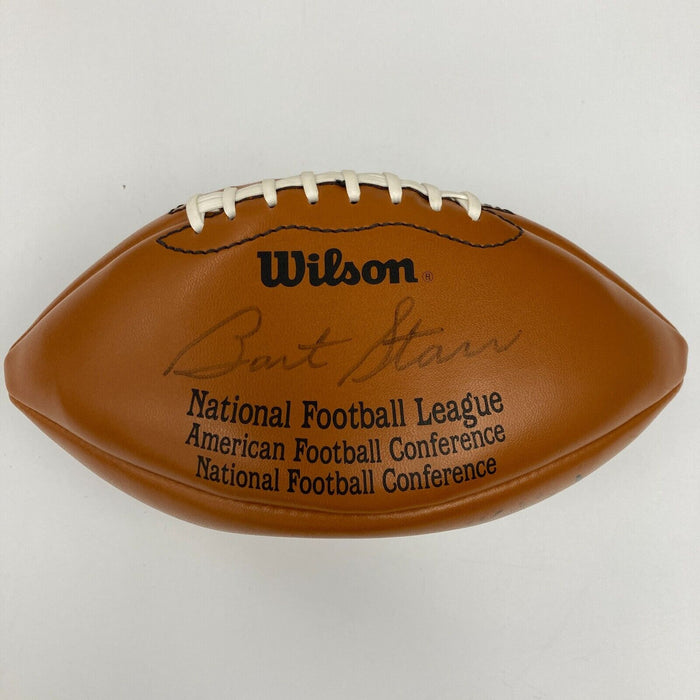 Bart Starr Green Bay Packers Hall Of Fame Legends Signed Football JSA COA