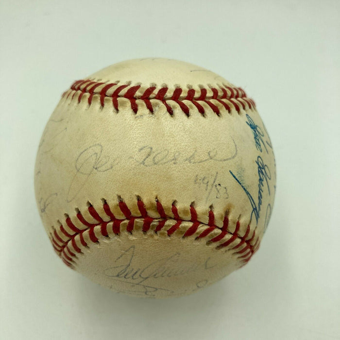 Derek Jeter Willie Mays Duke Snider New York Dream Team Signed Baseball JSA COA