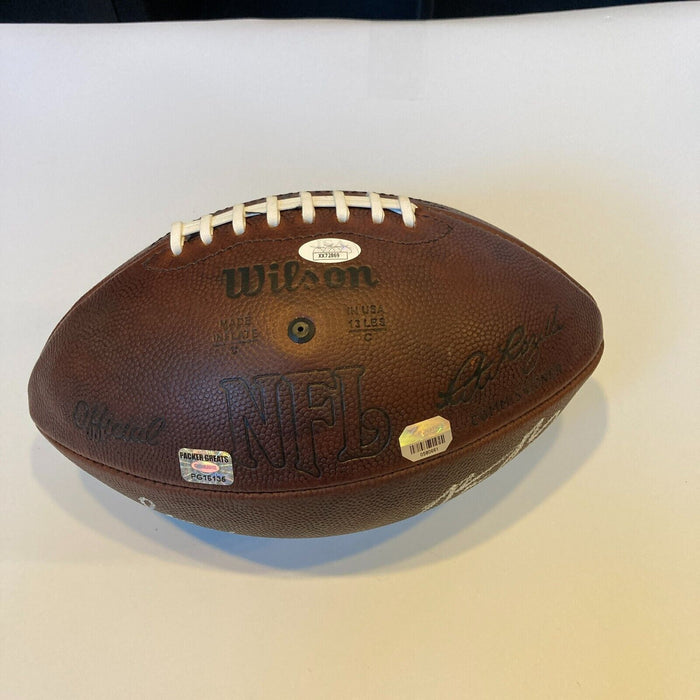 Bart Starr Brett Favre Aaron Rodgers Green Bay Packers MVP Signed Football  JSA