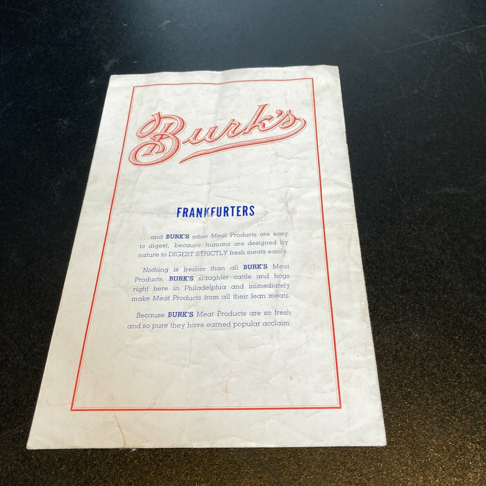 1940 Philadelphia Athletics Vintage Original Scorecard