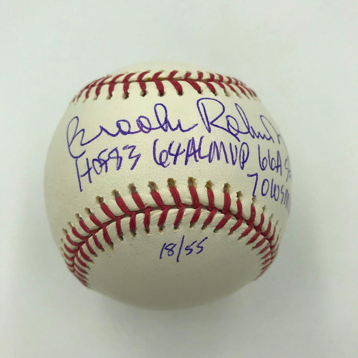 Brooks Robinson Signed Heavily Inscribed STAT Baseball Tristar & MLB Authentic
