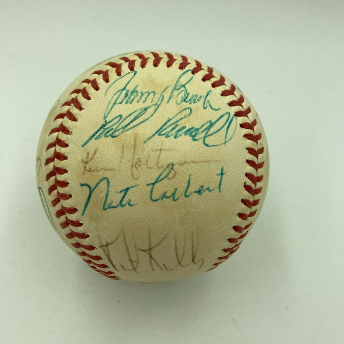 Willie Mays Hank Aaron Sweetspot 1973 All Star Game Team Signed Baseball JSA COA