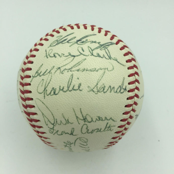 Beautiful 1967 New York Yankees Team Signed Baseball With Mickey Mantle JSA COA