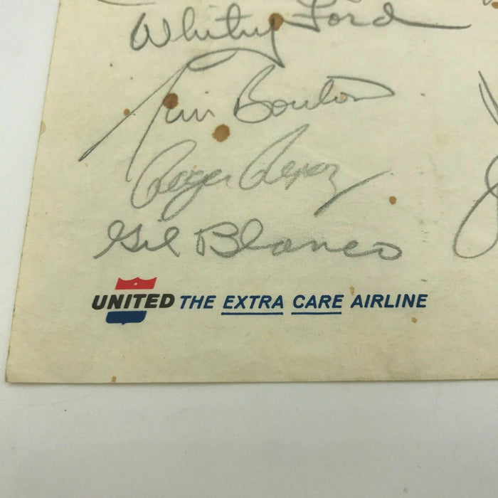 1965 NY Yankees Mickey Mantle Roger Maris Team Signed United Sheet Beckett COA
