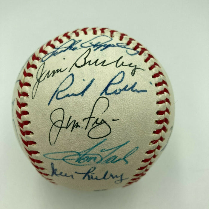 Hall Of Fame Multi Signed Cracker Jack Old Timers Game Baseball Beckett COA
