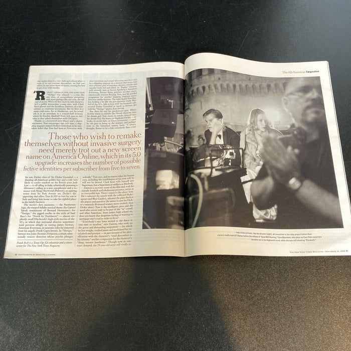 Matt Damon & Martin Frankel Signed Autographed New York Times Magazine JSA COA