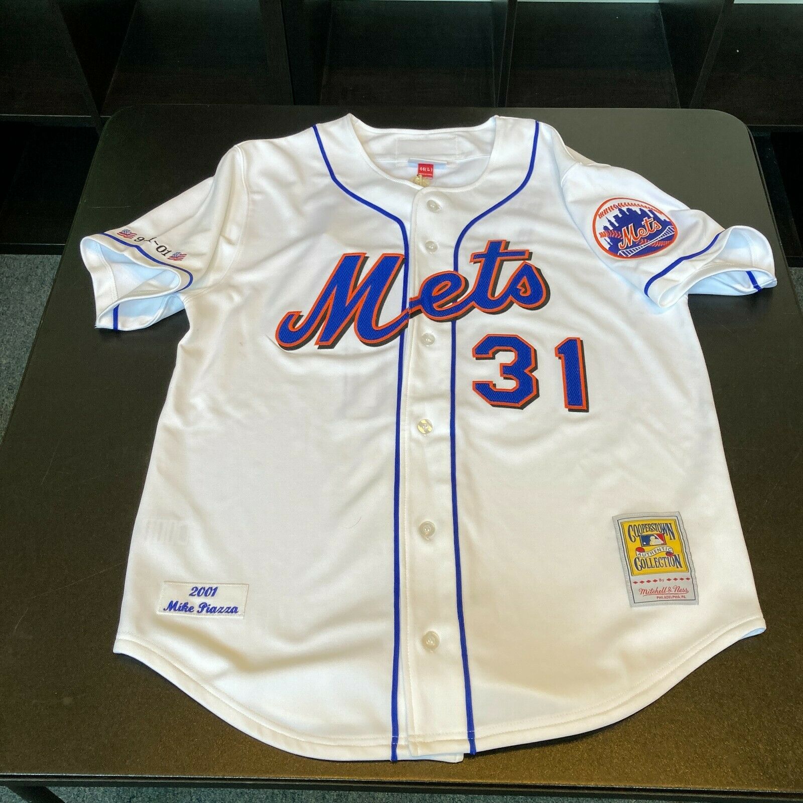 Mike Piazza Signed Mitchell And Ness Blue Mets Jersey with MLB and
