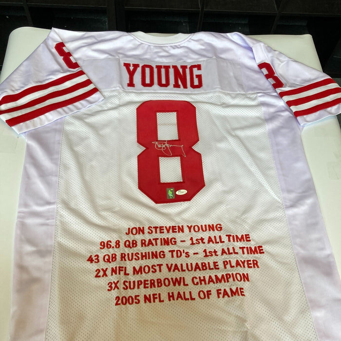 Steve Young Signed San Francisco 49ers STAT Jersey JSA COA