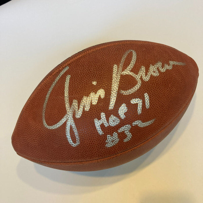 Jim Brown Hall Of Fame 1971 #32 Signed Wilson NFL Game Football JSA COA
