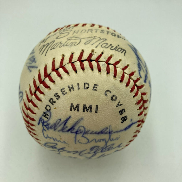 1961 St. Louis Cardinals Team Signed Baseball 25 Sigs Stan Musial Beckett COA