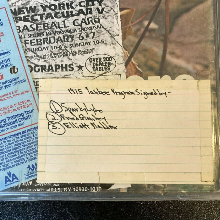 Sparky Lyle Multi Signed 1975 New York Yankees Program