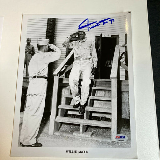 Willie Mays World War 2 1940's Signed Autographed Army  8x10 Photo With JSA COA