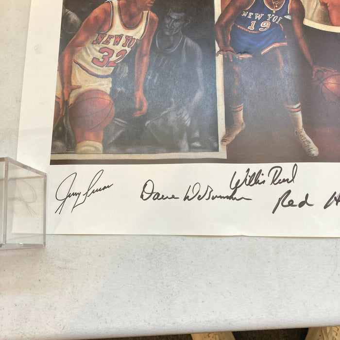 1972-73 New York Knicks NBA Champs Team Signed 29x24 Large Litho Photo JSA COA