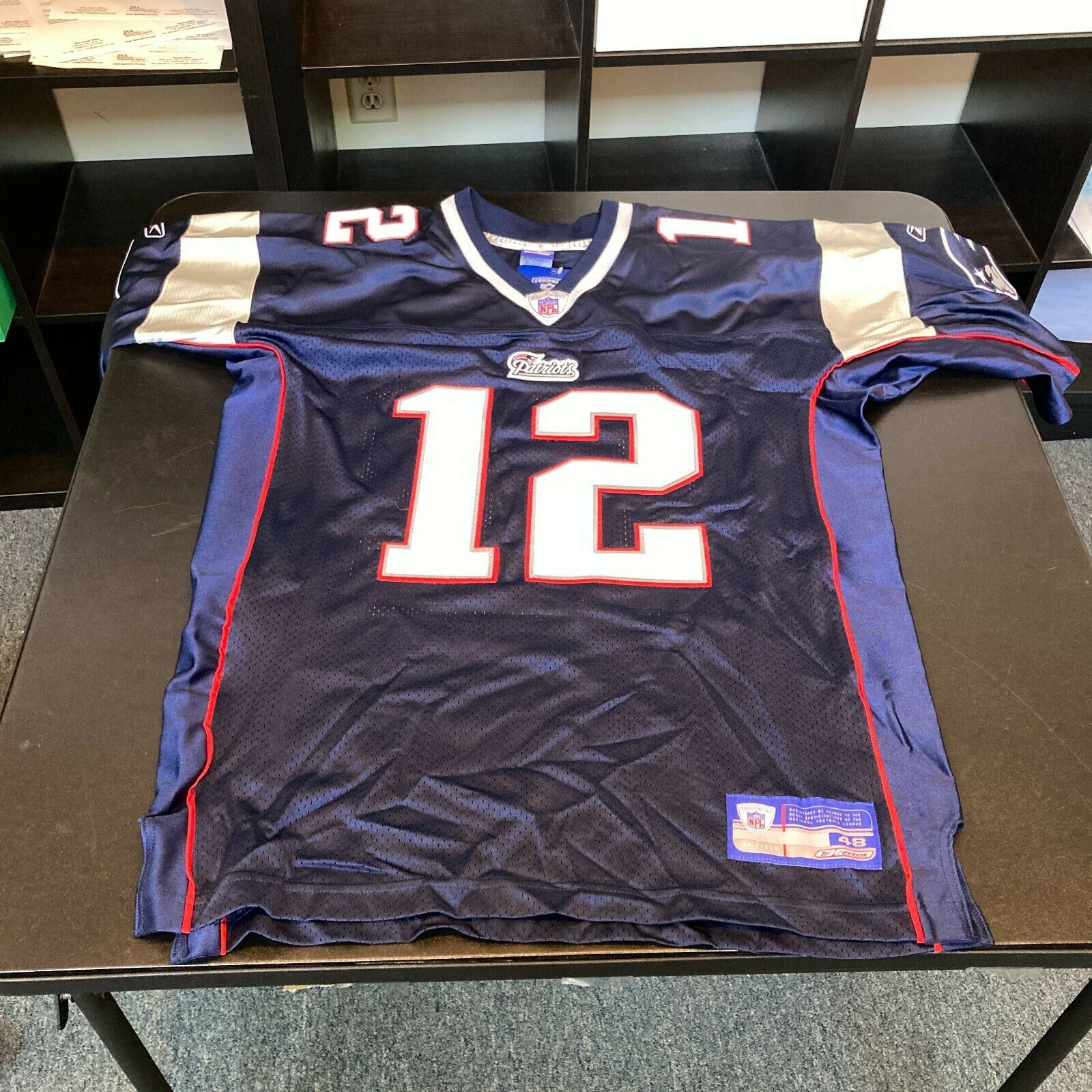 Tom Brady New England Patriots 32x36 Custom Framed Super Bowl Jersey  Display with (3) Championship Pins