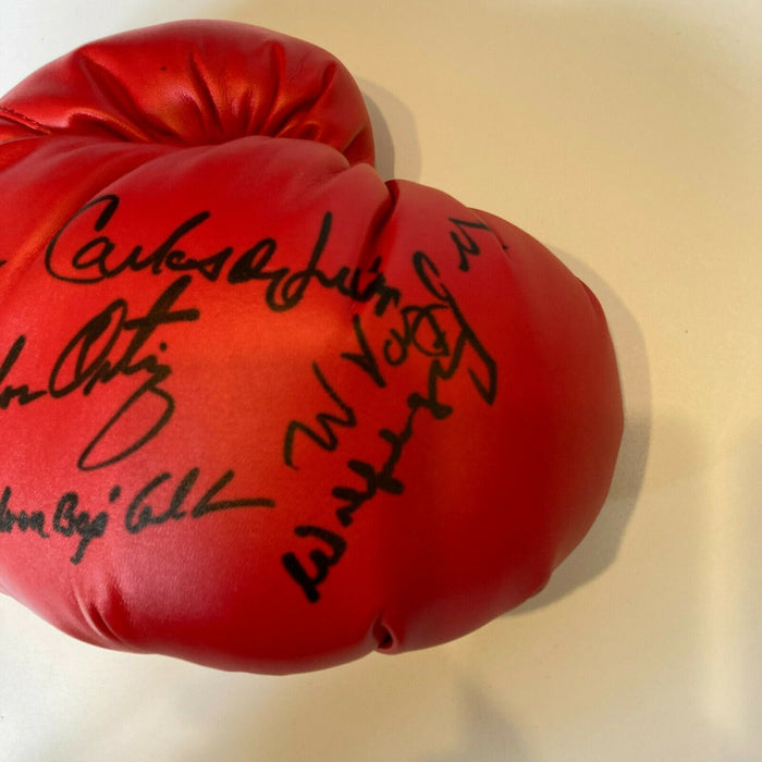 Puerto Rico Boxing Legends Multi Signed Everlast Boxing Glove With JSA COA