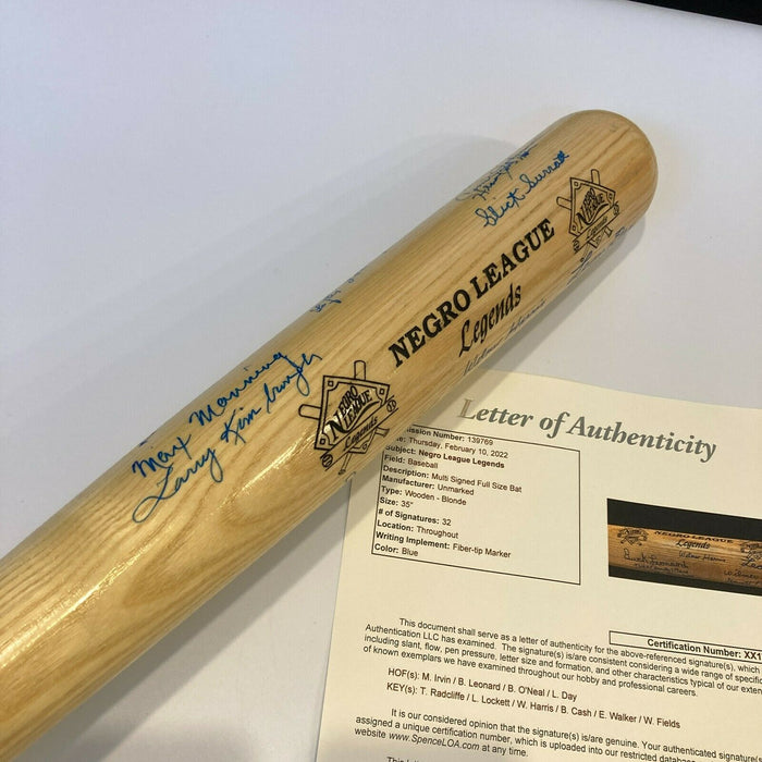 Negro League Legends Multi Signed Baseball Bat With JSA COA
