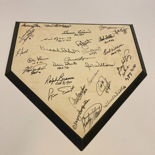 Hall Of Fame Legends Signed Home Plate 27 Sigs With Stan Musial MLB Holograms