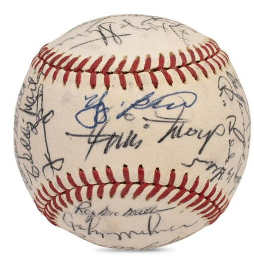 1973 New York Mets Team Signed Baseball With Willie Mays PSA DNA COA
