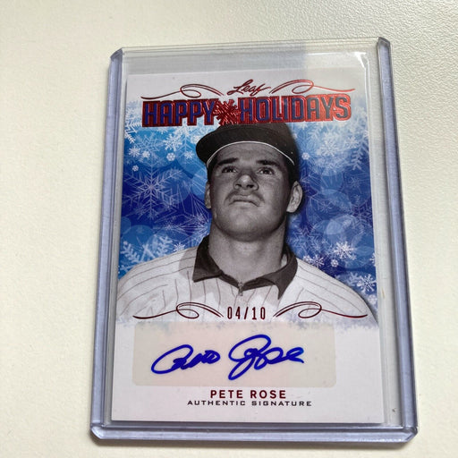 2015 Leaf Pete Rose #4/10 Auto Signed Autographed Baseball Card