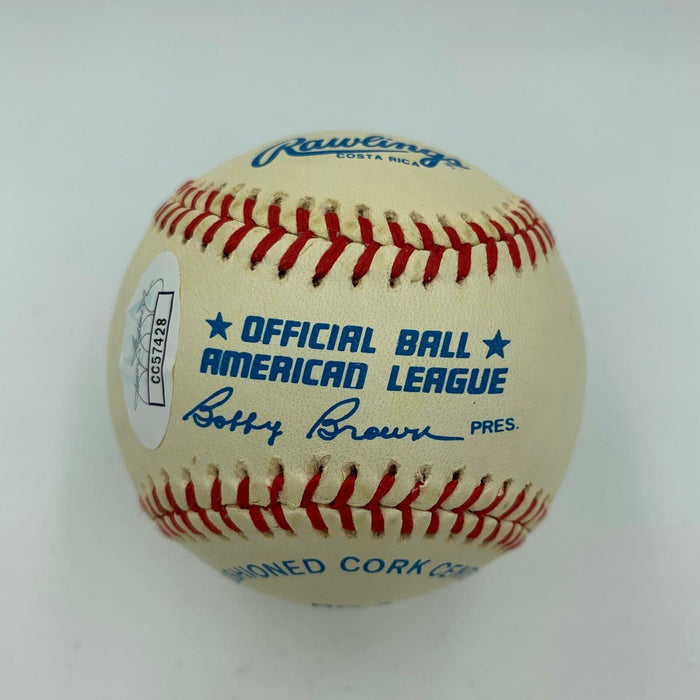 Beautiful Ken Griffey Jr. 1989 Rookie Signed American League Baseball JSA COA