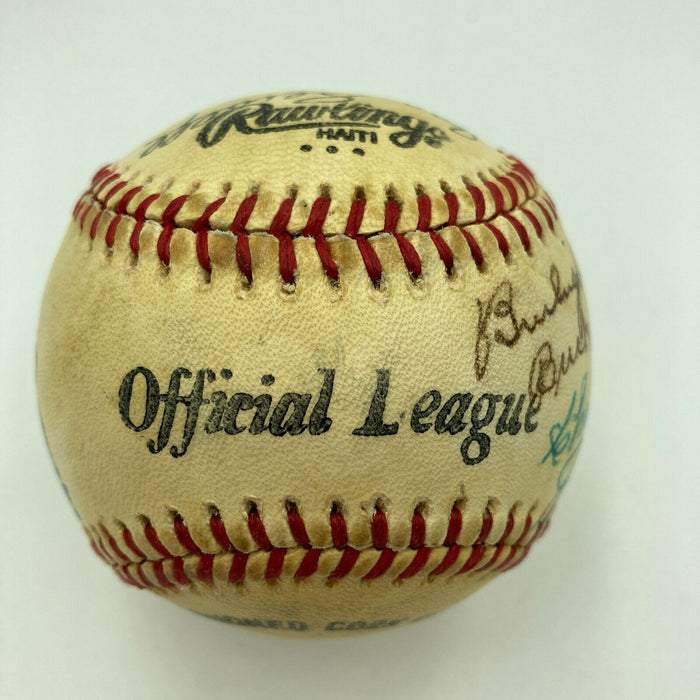 Mickey Mantle Joe DiMaggio Hall Of Fame Legends Multi Signed Baseball PSA DNA
