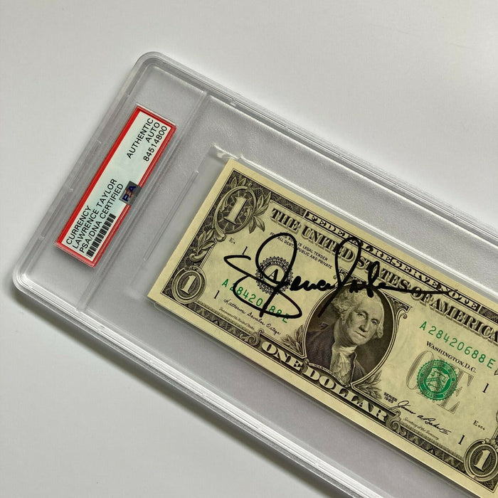 Lawrence Taylor Signed Autographed $1 One Dollar Bill PSA DNA COA NFL