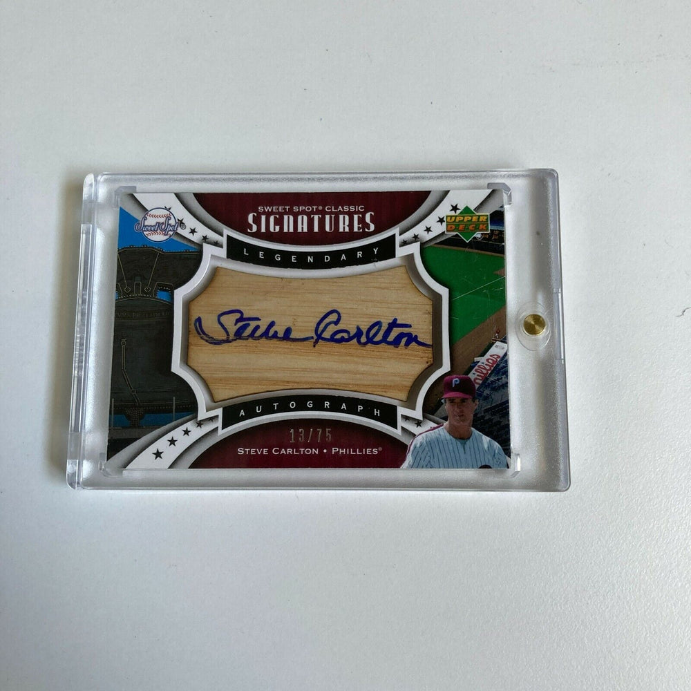 2007 Upper Deck Sweet Spot Steve Carlton Signed Bat Barrel Auto
