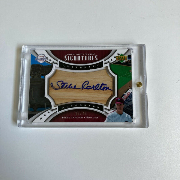 2007 Upper Deck Sweet Spot Steve Carlton Signed Bat Barrel Auto