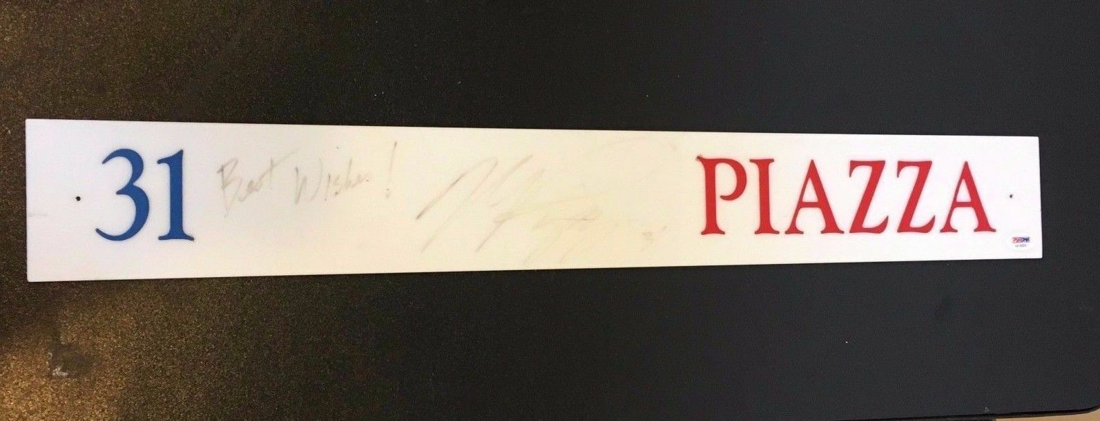 Mike Piazza Personal Signed Locker Room Nameplate Los Angeles Dodgers PSA DNA