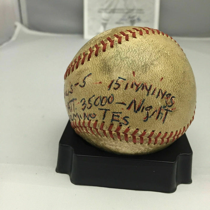 Incredible Johnny Pesky Game Winning Hit Game Used Baseball From June 18, 1947