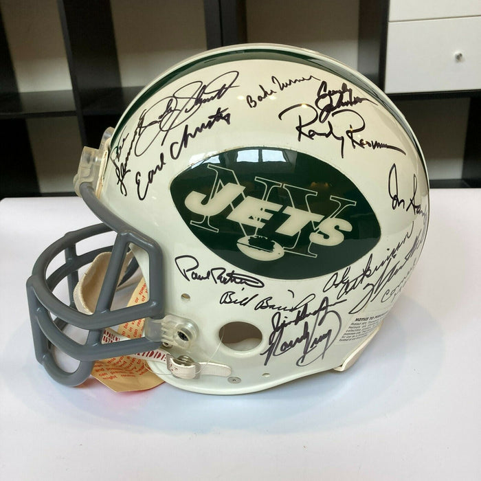 1969 New York Jets Super Bowl Champs Team Signed Full Size Helmet Steiner COA