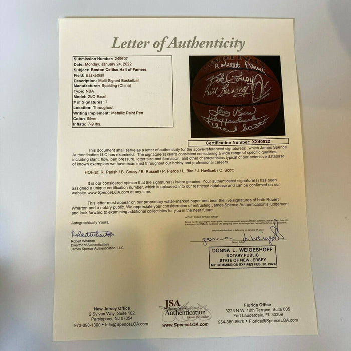 Bill Russell Larry Bird Boston Celtics Legends Signed NBA Basketball JSA COA