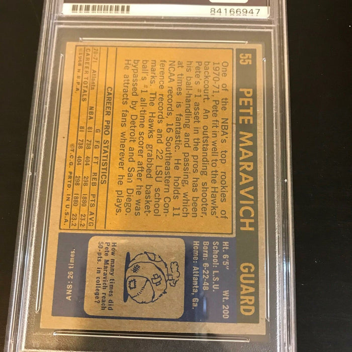 Rare 1971 Topps Pistol Pete Maravich Signed Autographed Basketball Card PSA DNA