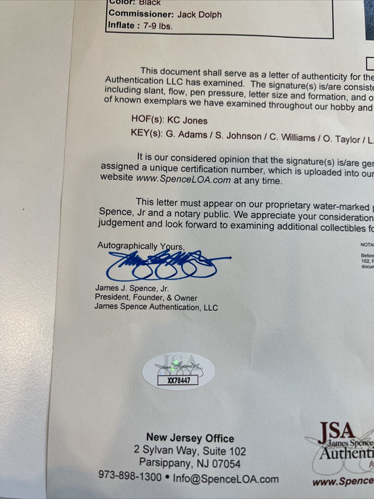 1972-73 San Diego Conquistadors Team Signed Official ABA Game Basketball JSA COA