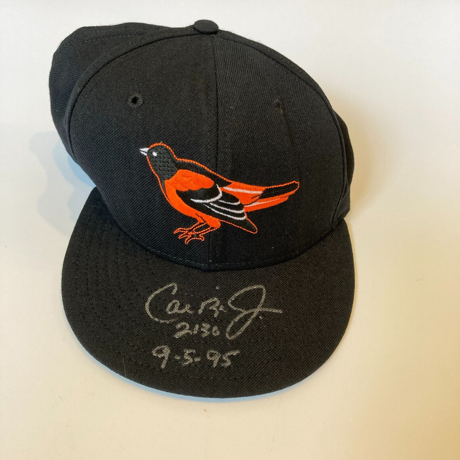 Cal Ripken 2130 Historic Cal Ripken Jr. 2130 Game Used Signed Hat Ties Lou Gehrig JSA ...