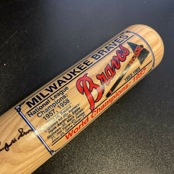 Warren Edward Spahn 363 Wins Full Name Signed Milwaukee Braves Bat With JSA COA