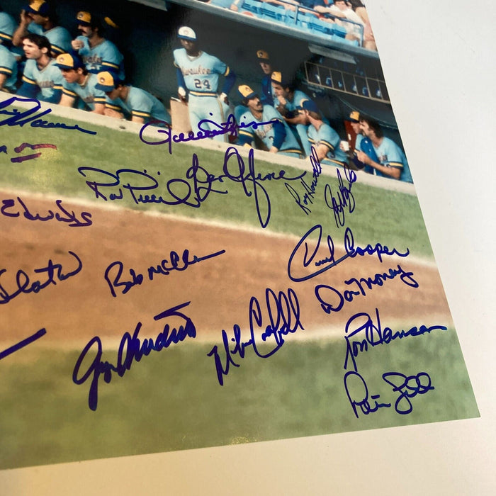 1982 Milwaukee Brewers American League Champs Team Signed 11x14 Photo JSA COA