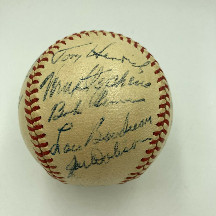 Beautiful 1949 All Star Game Team Signed Baseball Joe Dimaggio Ted Williams JSA