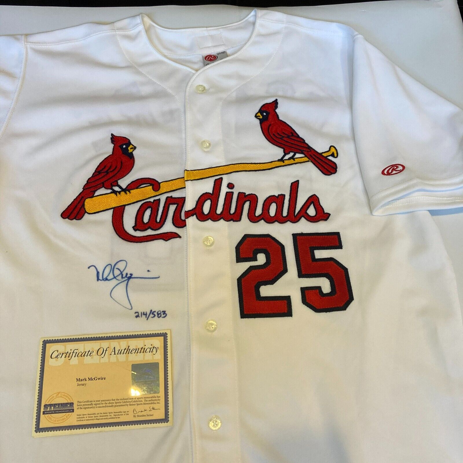 Mark Mcgwire Signed Authentic 1998 St. Louis Cardinals Game Model Jers —  Showpieces Sports