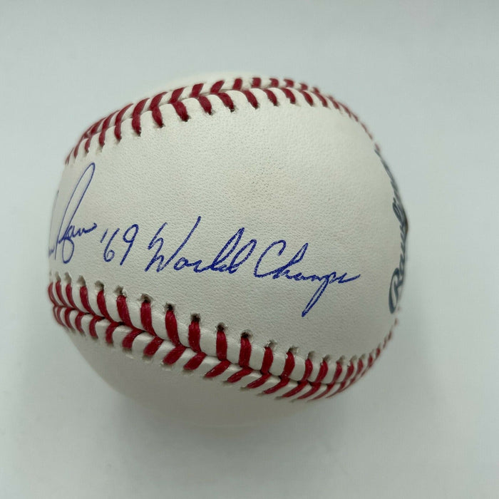 Nolan Ryan 1969 World Series Champs Signed Baseball PSA DNA Graded GEM MINT 10