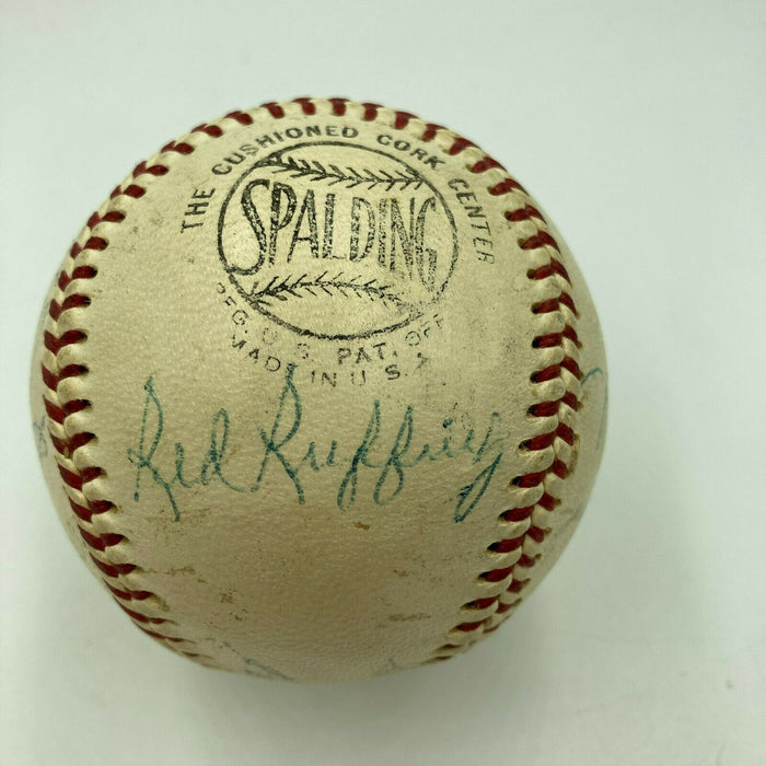 1969 HOF Induction Signed Baseball Pie Traynor Max Carey Sam Rice Grove JSA COA
