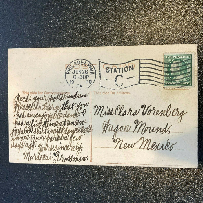 1910 Philadelphia Athletics Shibe Park "The Bleachers" Original Signed Postcard