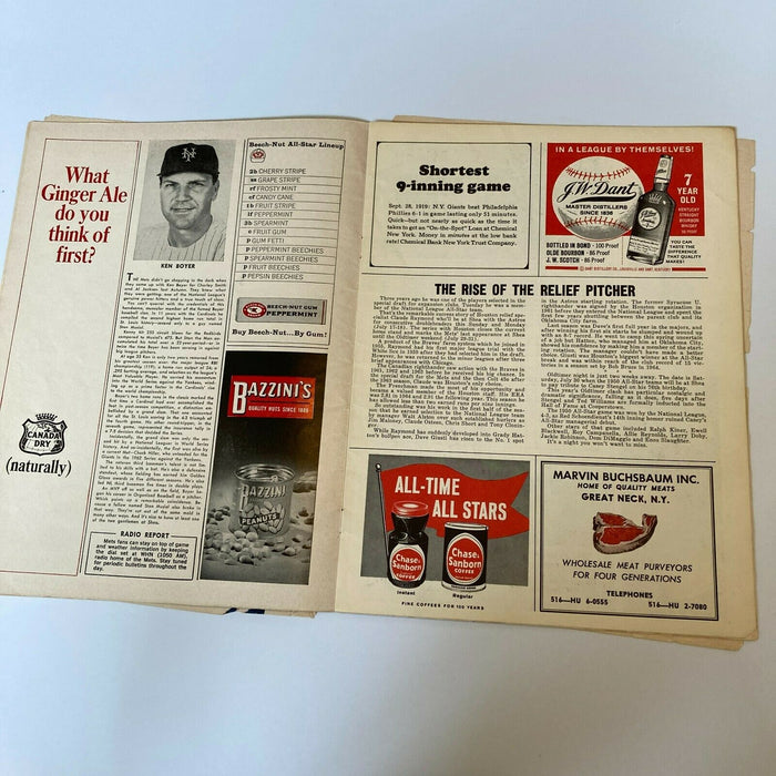 1966 New York Mets Vintage Program With Original Ticket