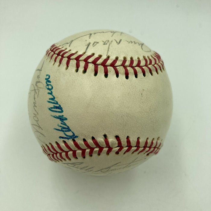 1957 Milwaukee Braves World Series Champs Team Signed Baseball Hank Aaron JSA