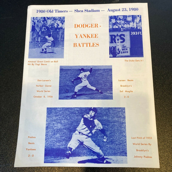 1980 New York Mets Old Timers Game Original Program Willie Mays & Duke Snider