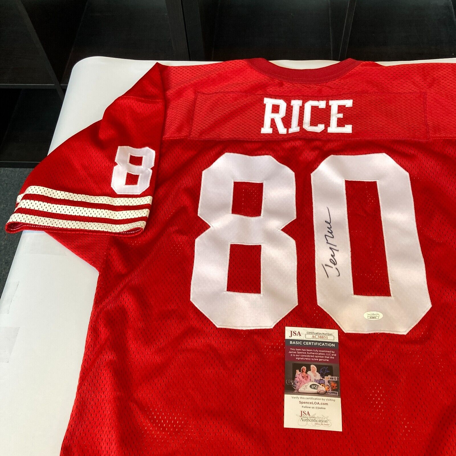 JERRY RICE AUTOGRAPHED SAN FRANCISCO 49ERS JERSEY AASH Autographed