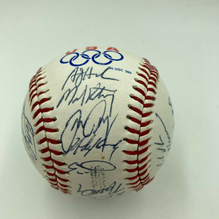 1996 Team USA Olympics Team Signed Baseball With Troy Glaus